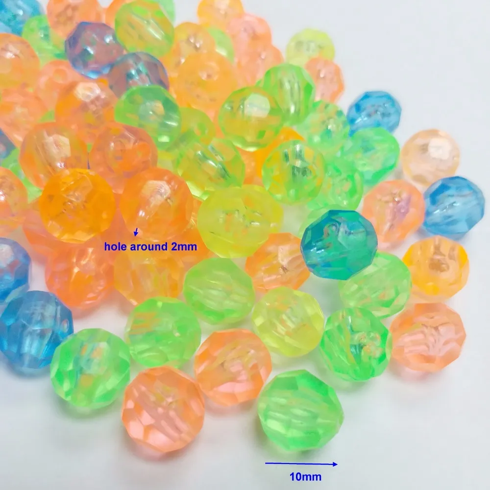 wholesale 100PCS bulk round shape multi color Charms Loose 10mm Color Pony Beads DM047 for girl school science home crafts