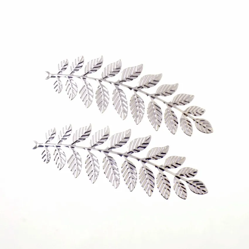 MIAOCHI DIY 10Pcs Bronze/White K/Gold Leaf Filigree Wraps Connectors Metal Crafts Gift Decoration DIY 32*93mm