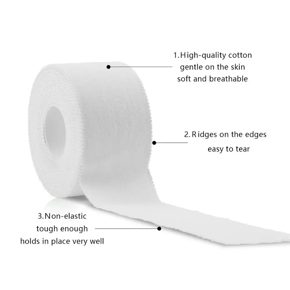 White Cotton Sport Tape 3.8cm*13.7m Adhesive Elastic Bandage Protect Muscles Relieve Pain Elastic Bandage Strain Injury Support