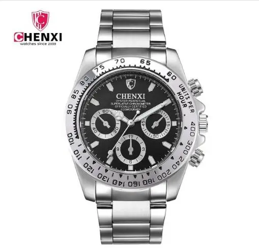 Relogio Feminino New Brand Quartz Watch Women Fashion 3 Eyes Gold Geneva Watches Casual Stainless Steel Dress Wristwatches 086A