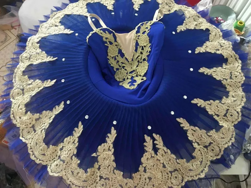 Vestido de Ballet profesional para niñas y niños, tutú de bailarina azul, disfraz de Ballet para niñas y mujeres