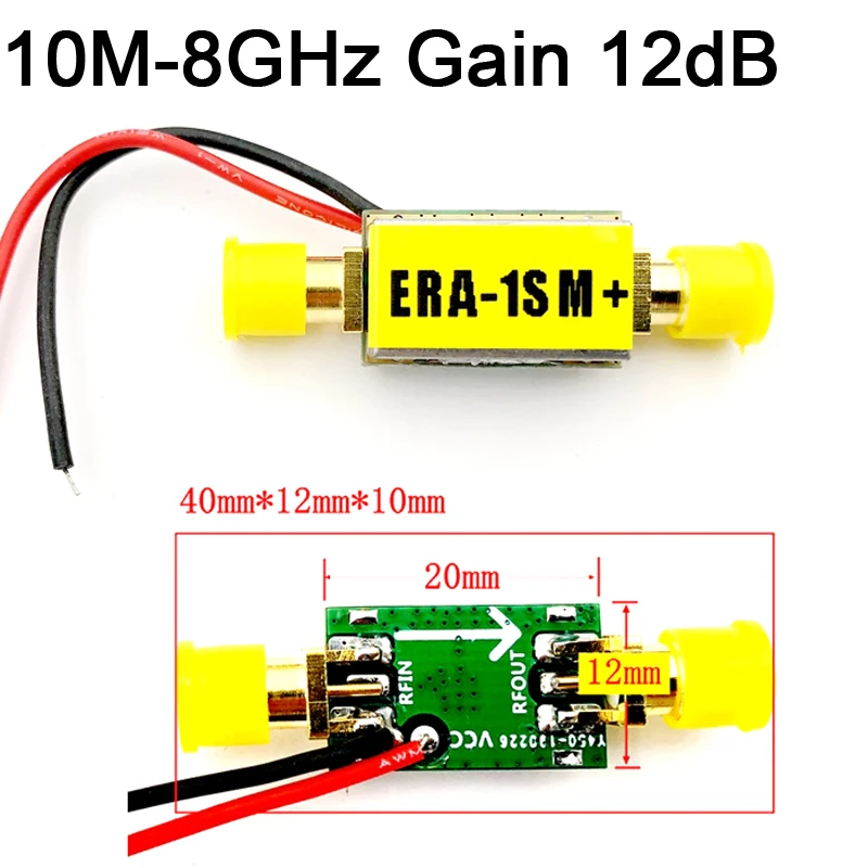 10Mhz-8000Mhz LNA Broadband Gain 12dB RF Amplifier Low Noise ERA-1 Module FOR FM HF VHF / UHF Ham Radio AmplifierS