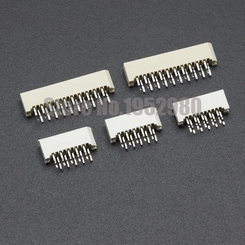 10PCS 1.0mm FPC/FFC Connector LCD Flexible Flat Cable Socket Double Row DIP Straight Pin Type 4 6 8 10 12 14 16 20 30 31 Pin