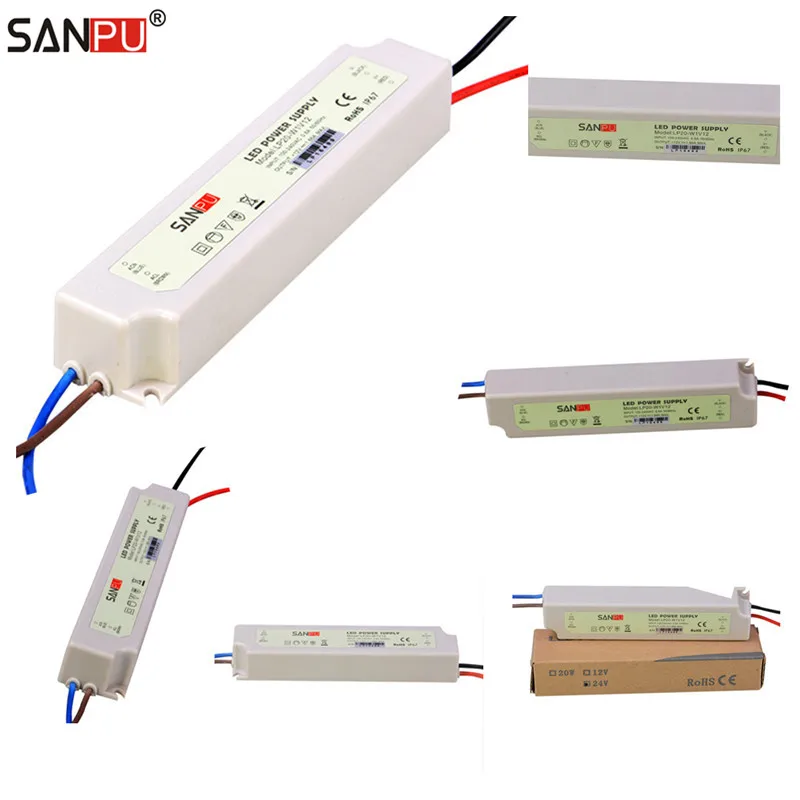 SANPU SMPS Waterproof LED Power Supplies 24V 20W Switch Drivers 110V 220V AC to DC Transformers Full Container Load Wholesale