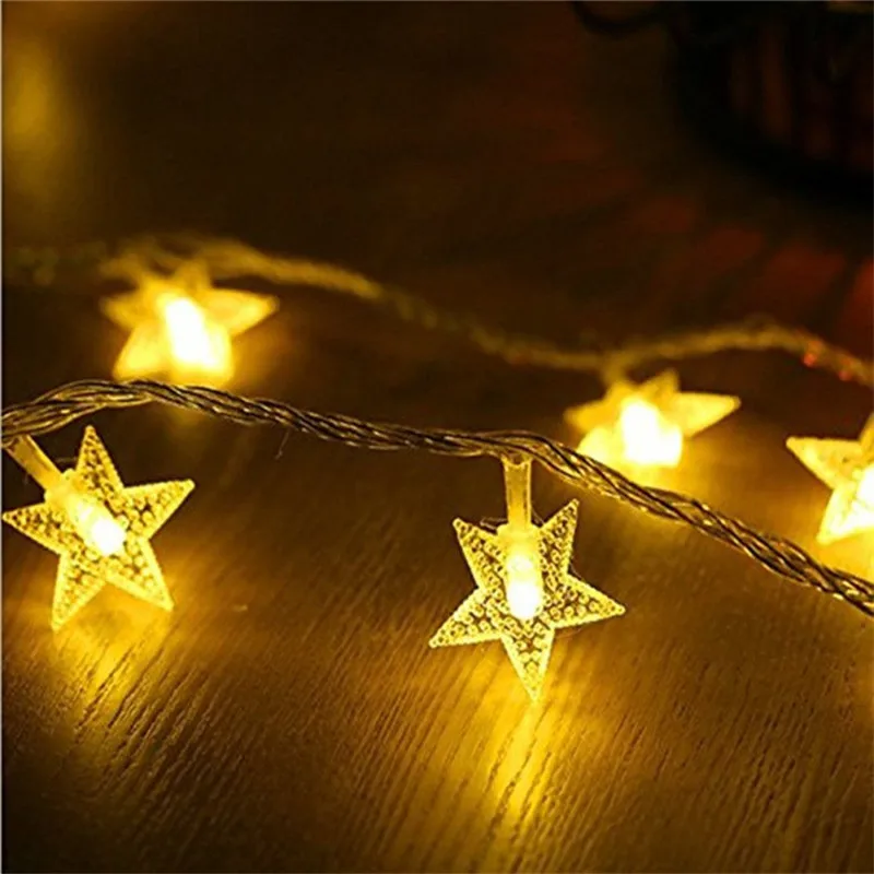 Imagem -02 - Pisca-pisca de Led para Decoração 2m 5m 10m Estrela Luz de Fadas Natal Sala Casamento Bateria Usb 220v Alimentado