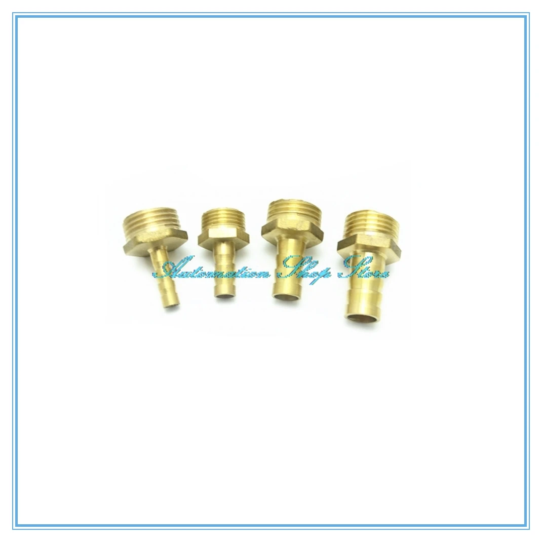 5pcs Brass Pipe Fitting  Male Barb Hose Tail Fitting Fuel Air Gas Water Hose Oil OD Tube 4m-12m Thread 1/8'' 1/4'' 3/8