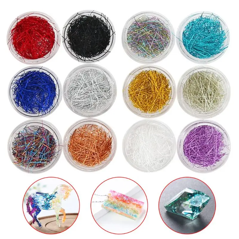 12 Pcs/set Mixed Color Grid Thin Line Metal Wire Epoxy Filling Material Mold Crafts Making for Mini New Nail Art DIY Jewelry