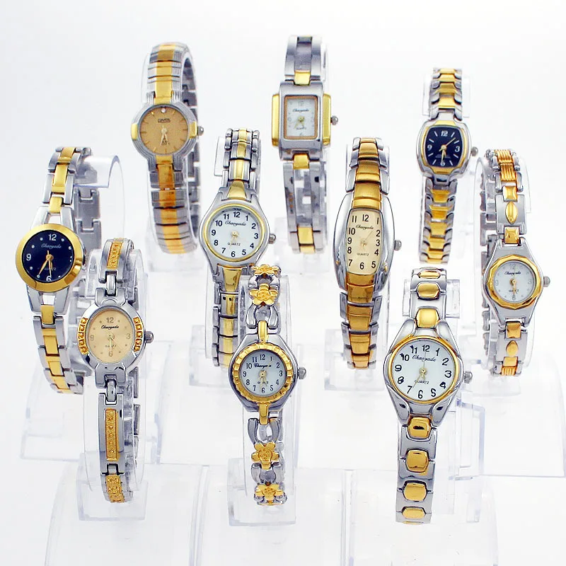 

Mixed Bulk 10PCS/Lot Different Silver&Gold Ladies Women Watch Stainless Steel Adjust Band Quartz Dress Wristwatch Gift JBT