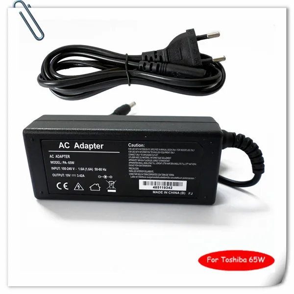 65W AC Adapter for Toshiba Satellite A110 C655 L505 L505-S5988 L645 L555-s7929 L645-S4102 universal laptop charger Power Supply