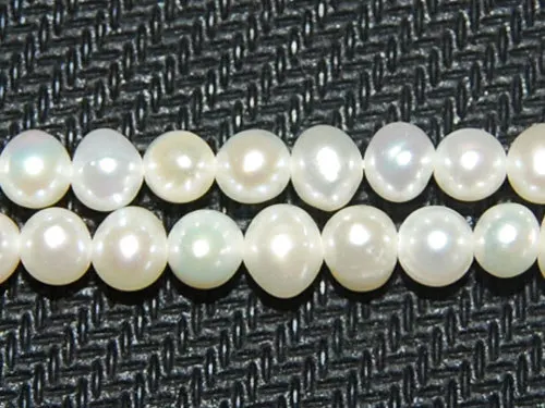 16 inches 4-5mm AA Natural White Fresh Water Pearl Loose Strand