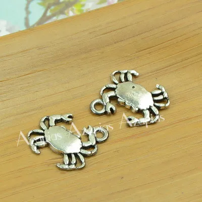 Diy Alloy Pesona Kepiting Liontin Laut Hewan Laut Antik Perak Perhiasan Menemukan Aksesoris Gelang Kalung Kalung Gratis Pengiriman