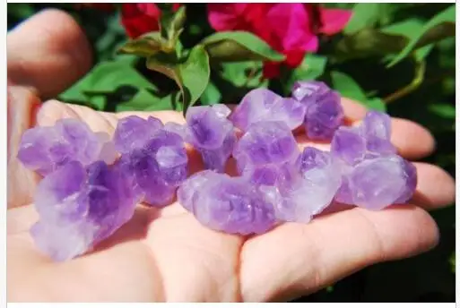 CUTE Tibetan Elestial Amethyst Crystal Clusters Energy Healing Reiki 150cts