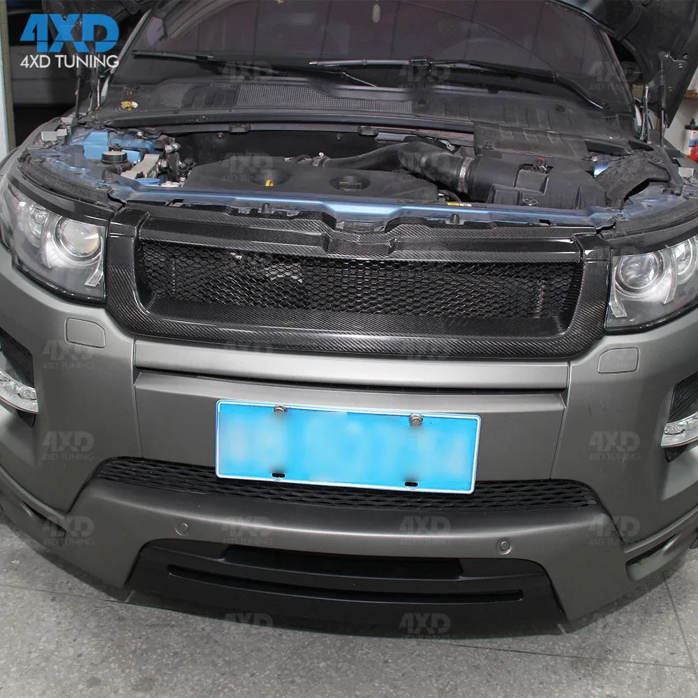 Grille Trim Cover For Land Rover Range Rover Evoque Carbon Bumper Grille Trim Front Medium frame 2012 2013 2014 2015