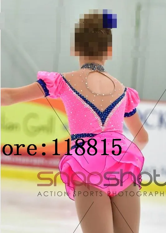 Figure Skating Clothing Pink Girls Competition Skating Clothes Women Ice Figure Sktaing Clothing Kids Ice Skating Clothes V34