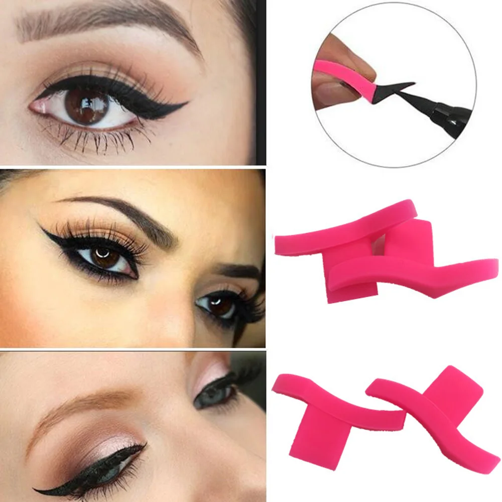 Tampon crayon Eyeliner en Silicone, 2 pièces, classique, facile à porter, outil de maquillage, double face, outils cosmétiques