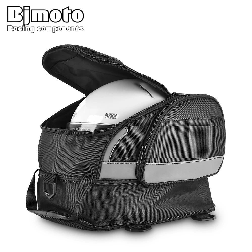 

BJMOTO Motorcycle Saddle Bags Motorbike Rear Edging Bag Motocross Helmet Bag Waterproof Tail Luggage Tank Package