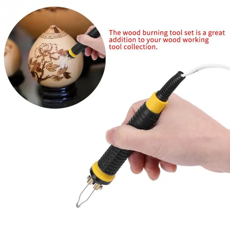 110V-220V AC เครื่องมือ Pyrography Gratis Ongkir การสร้างตราสินค้า50W แปรงความร้อนความดันเครื่อง Pyrography Pen Kit ไม้เครื่องมือ