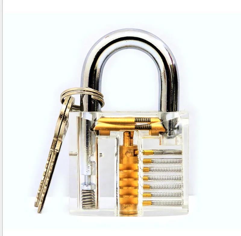 Transparent Visible Design Modern Style Pick Cutaway Mini Practice View Padlock 78x50mm Lock Training Skill For Locksmith