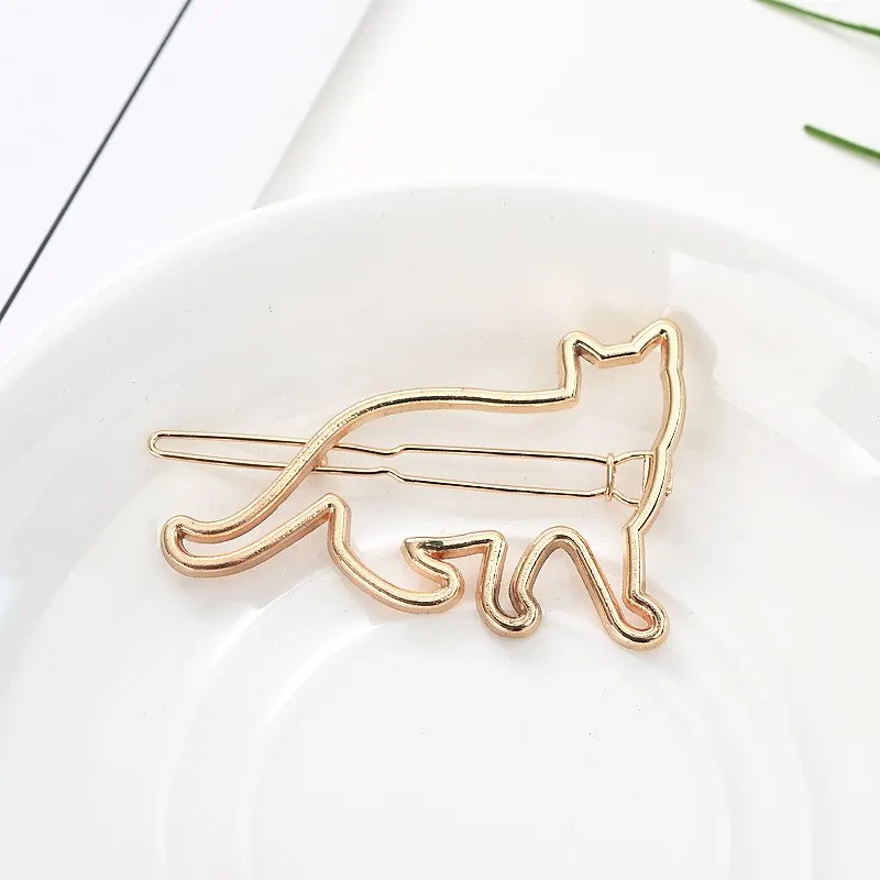 1pc Women Girls Metal Simulated-pearl Cute Cat Lip Hairpins Hair Clip Hair Accessories Polished Animal Hair Barrette as gift