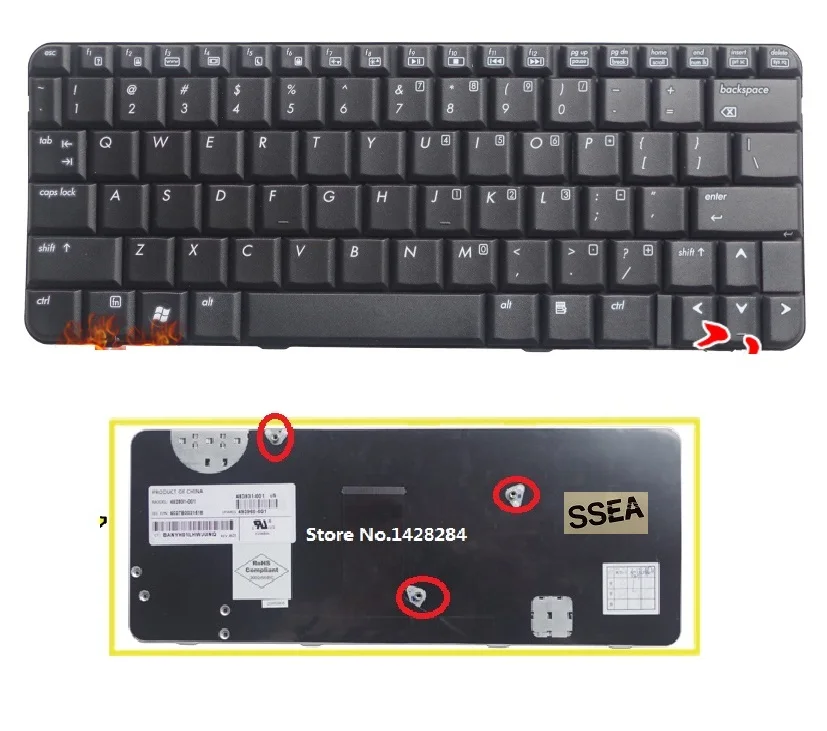 

SSEA New US Black Keyboard For HP Compaq CQ20 2230 2230S Laptop