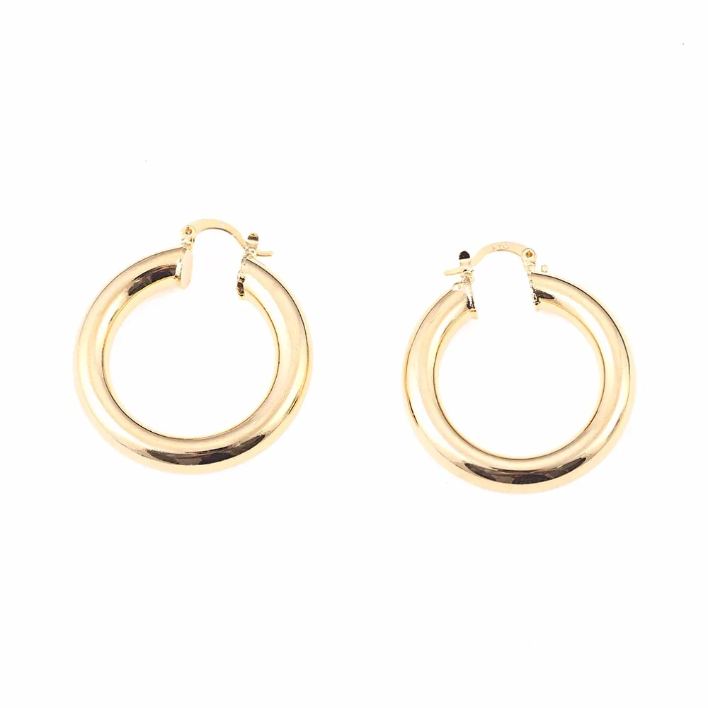 Africa Hoop Glossy Earrings for Women Gold Color Copper Round Earrings Ethiopian Nigeria Congo Arab Gift