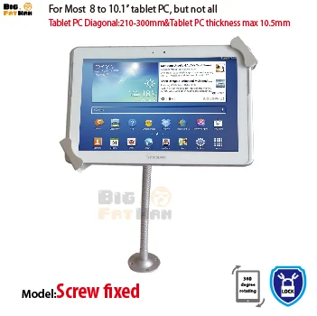 

Universal wall mount for 7 to10.1" tablet desk secure mounting gooseneck arm tablet holder for ipad Samsung flexible pole brace