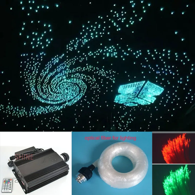 

NEW 90W RGB DMX512 LED Fiber Optic star ceiling kit light 700pcs 3m 0.75mm for star sky ceiling&28Key RF remote control