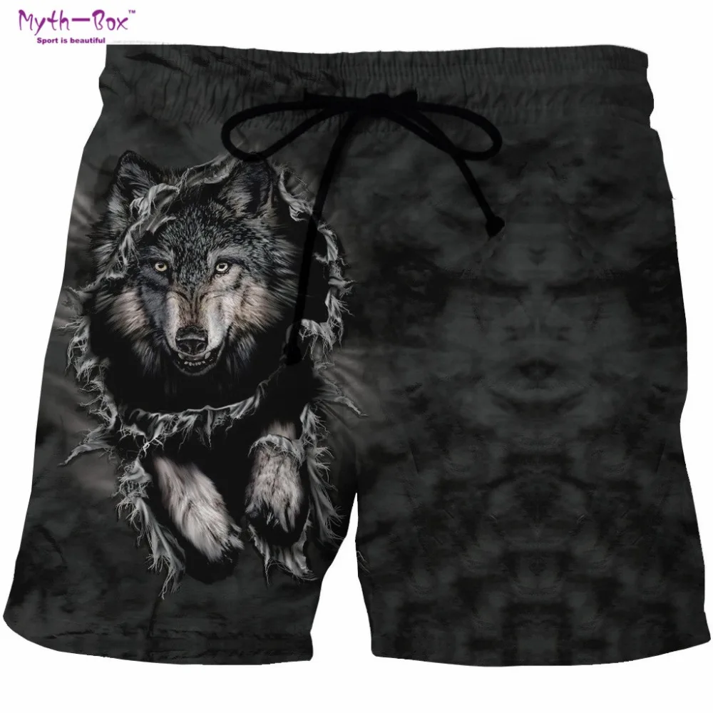 Summer Man's Beach Shorts Swim Sports S-6XL Pants Wolf 3D Print Man Galaxy Surfing Short Breathable Male Gym Surf Board Swimsuit