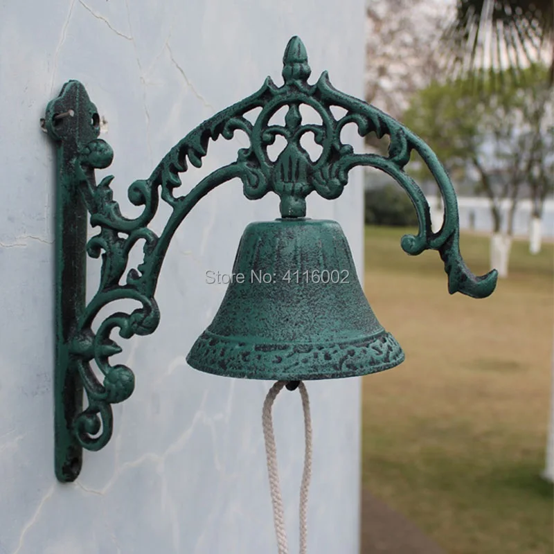 Cast Iron WELCOME Dinner Bell Wall Mounted Metal Bell Crafts Home Shop Store Wall Decoration Door Cabin Antique