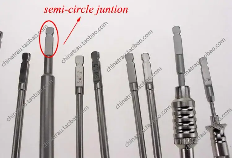 medical orthopedic instrument Plum square Hexagon sw hex 6 star head bone screw screwdriver Extractor rod AO quick coupling vet