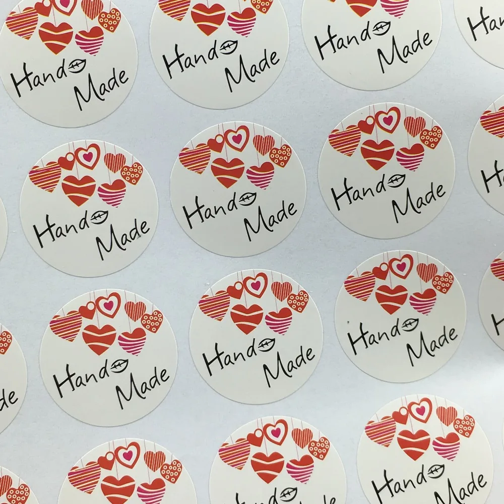 

wholesale self-adhesive label sticke Thank You kraft label sticker thank you Heart Shape For DIY Hand Made Gift /Cake /Candy