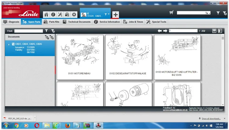 Linde Service Guide LSG v5.2.2 [12.2016] forklift truck parts catalog service&repair manuals wiring and hydraulic diagrams