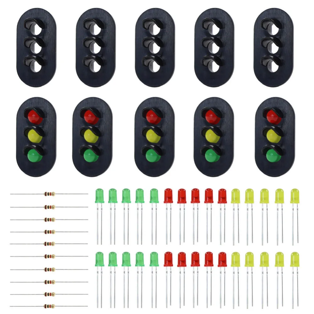 JTD24 10 sets Target Faces With Red Yellow Green LEDs for Railway signal O Scale 3 Aspects