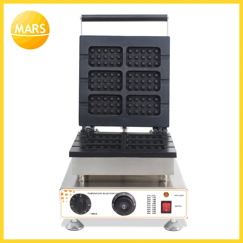 マーズインダストリアル-6ワッフルアイロン,焦げ付き防止ベーキングマシン,ベルギー製,ce付き