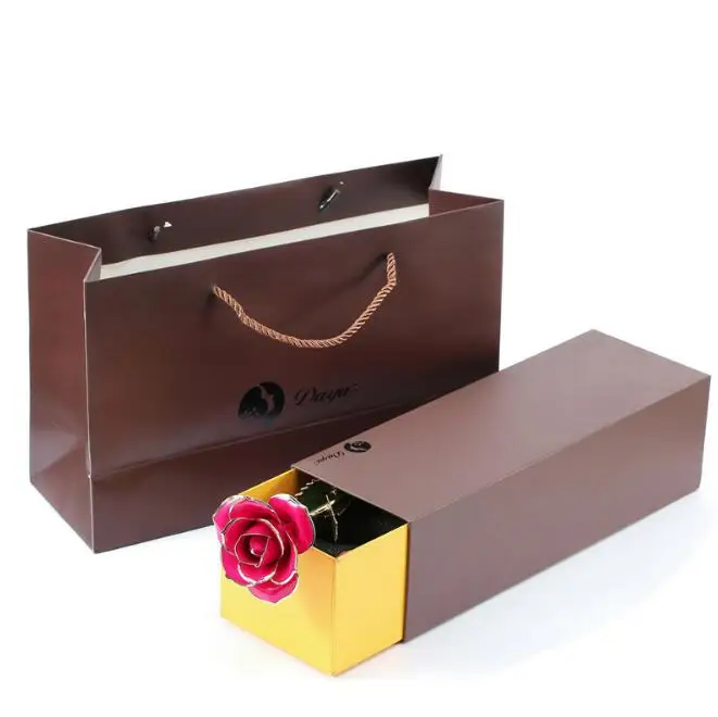 Luxury gift 24k gold rose With box Gold plated rose