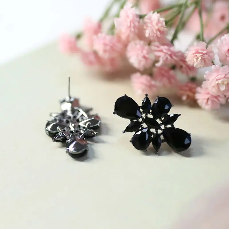 VEYO Stud Earrings for Women Round Crystal Earring New Geometric Trendy Jewelry Wholesale