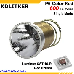 KDLITKER P6-COLOR Luminus SST-10-R Red 620nm 600 Lumens 3V - 9V 1-Mode OP P60 Drop-in