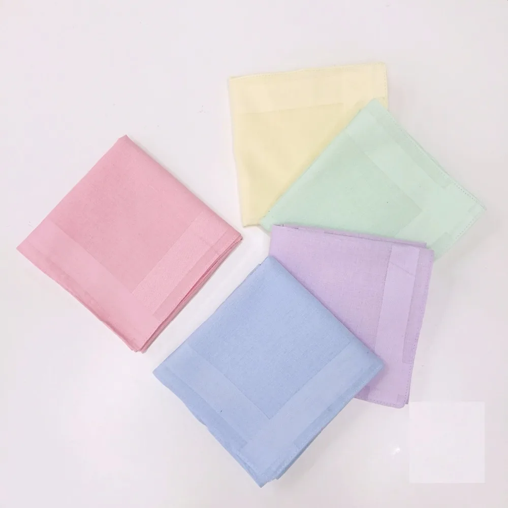 10pcs/lot satin cotton handkerchief, men\'s and women\'s candy color single pigmented handkerchief  square scarf 40cm