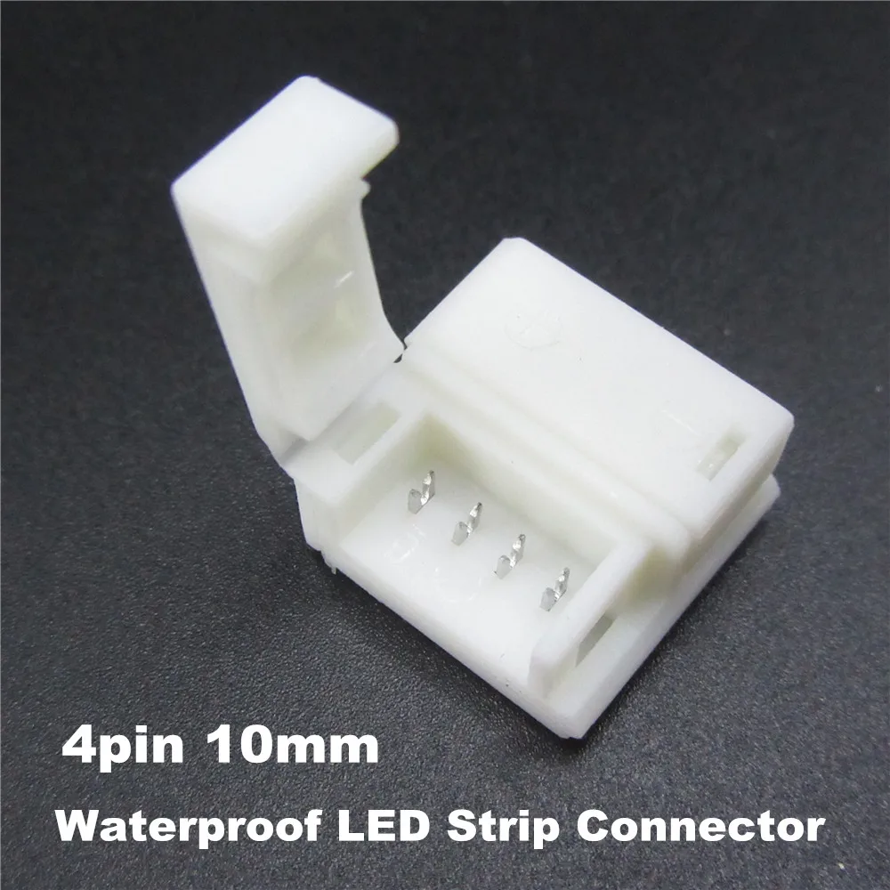 Waterproof LED Strip Free Welding Connector 4pin 10mm For 5050 RGB LED Strip 10pcs/lot