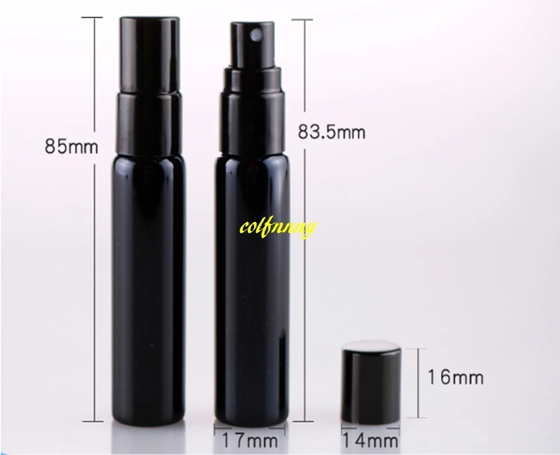 

1000pcs/lot 10ML Black UV Glass Perfume Bottle With Black Sprayer Empty Cosmetic Parfum Vial For Traveler sample bottle