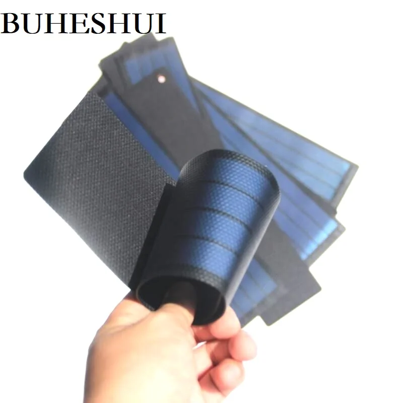 BUHESHUI 2W 6V Flexible Solar Cell Amorphous Silicon Foldable Solar Panel DIY Solar Charger Rain Resistant Super Slim Waterproof