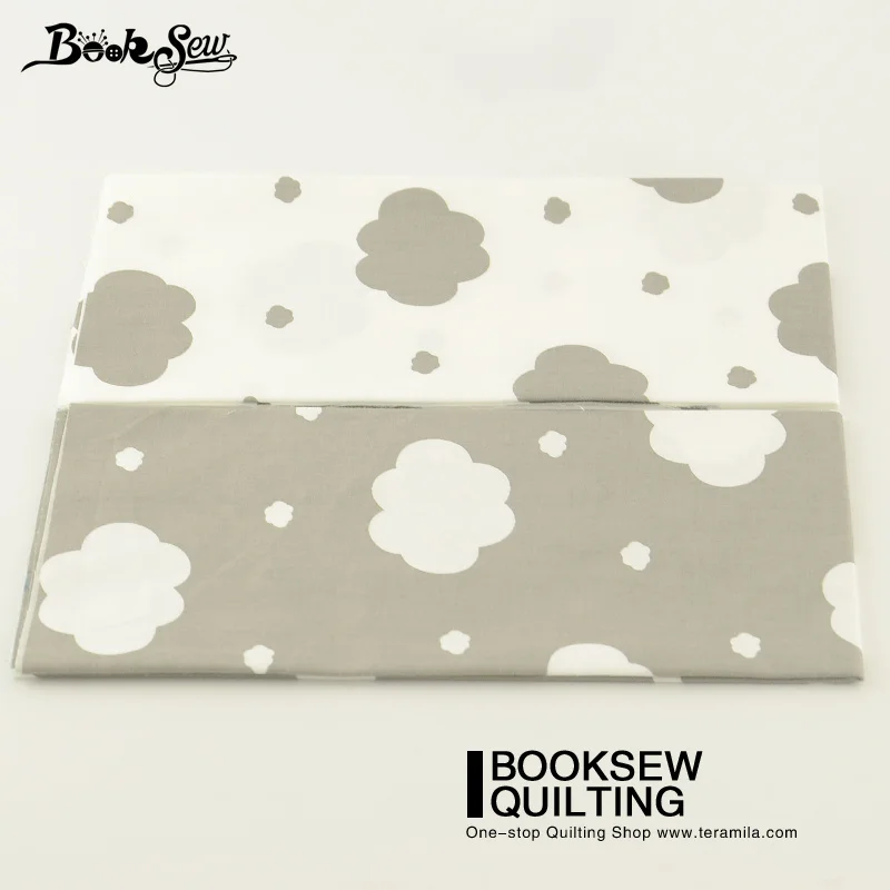 2 Pcs/lot 100% Cotton Booksew Fabric White and Dark Clouds Patterns DIY Quilting Twill Tissue Clothing Baby Bedding 50cmx100cm