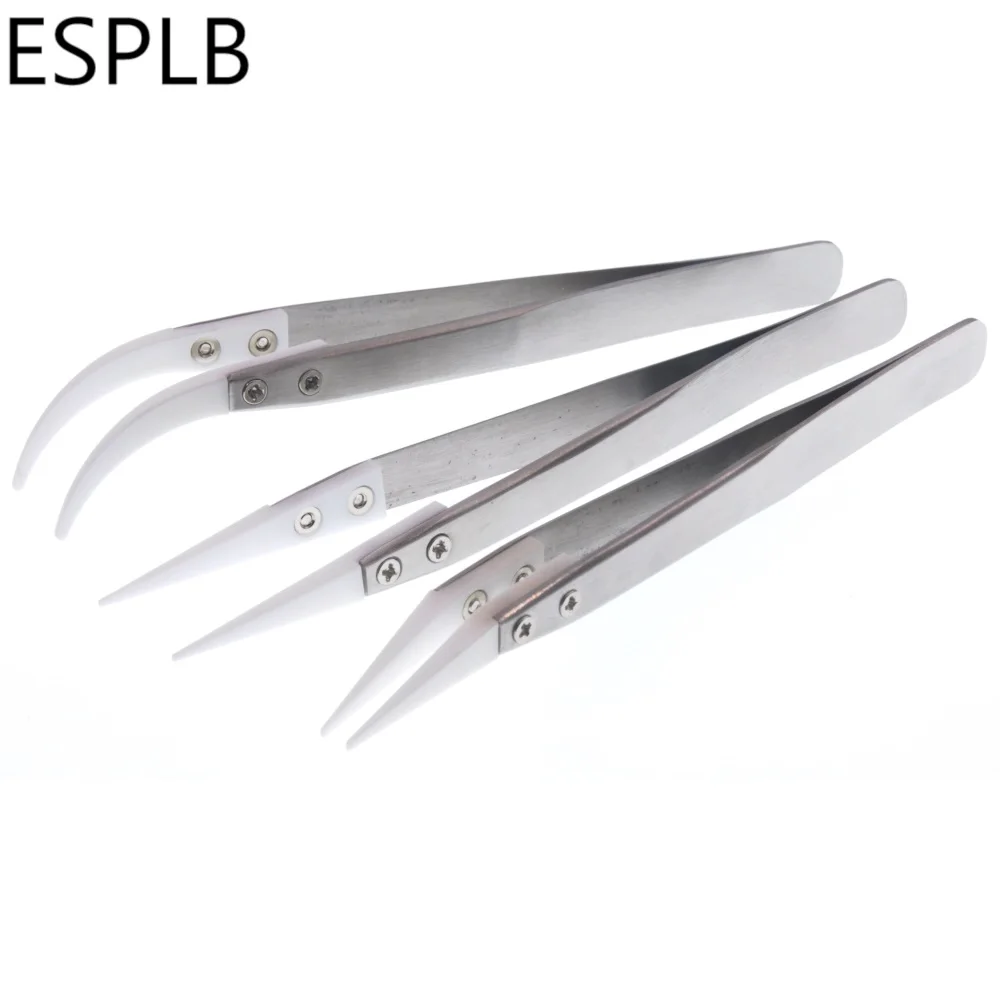 Hittebestendige Pincet, 6PCS Anti-magnetische Soldeerpincet, Pincetset, Puntige Gebogen Roestvrijstalen Keramiek Hittebestendige Pincet, Pincet