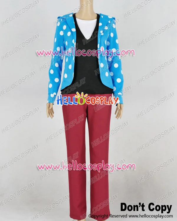 

Brothers Conflict Cosplay Louis Asahina Blue Polka Dot Uniform Costume H008