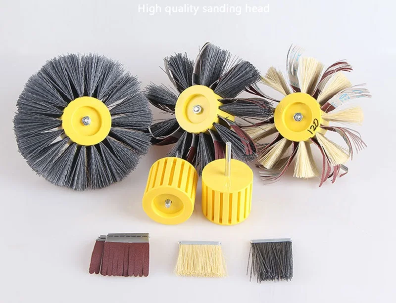 New 1pcs High quality Sisal Abrasive Grinding Wheel with Sandpaper Bristle Brush for Wood Primer sanding