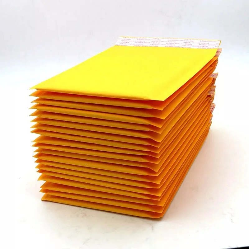 50pcs 23 sizes Wholesales Golden Kraft Bubble Mailers Bags/kraft bubble mailing bag Yellow small kraft bubble envelope