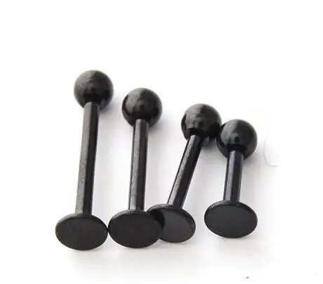 2Piece Free Shipping 16G Stainless Steel Black Ball Spike Lip Ring Labret Tragus Ear Body Piercing Jewelry