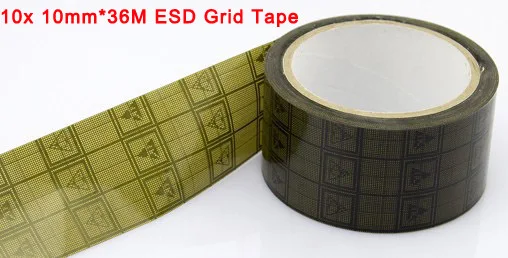 

10x 10mm*36M ESD Antistatic Grid Tape for PC Phone PCB Board Electric Components Packing, Sealing