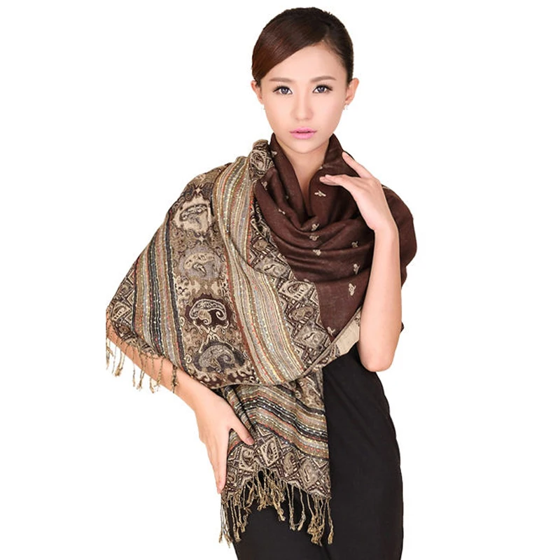

Fashion Brand Scarves Women Scarf Reversal Double-Sides Fancy Paisley Women's Pashmina Shawl Scarf Warm Bee Wrap Scarf