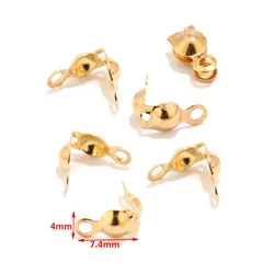 Golden Color 304 Stainless Steel End Crimps Bead Tips for Jewelry Making Ball Chain Clamshell Caps Fit 2.5mm/3mm